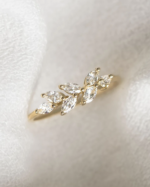 Diamond Leaf Ring 14k Gold - Freya