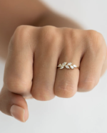 Diamond Leaf Ring 14k Gold - Freya
