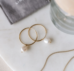 Hoop Earrings with Pearl - Rebecca